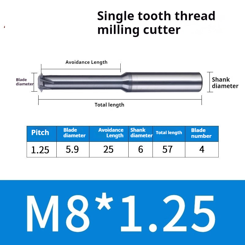 2034-65° three-tooth thread milling cutter, tungsten steel alloy end mill, tooth milling cutter, three-edged coating, M2M3M4M6 CNC cutter Shandong Denso Pricision Tools Co.,Ltd.